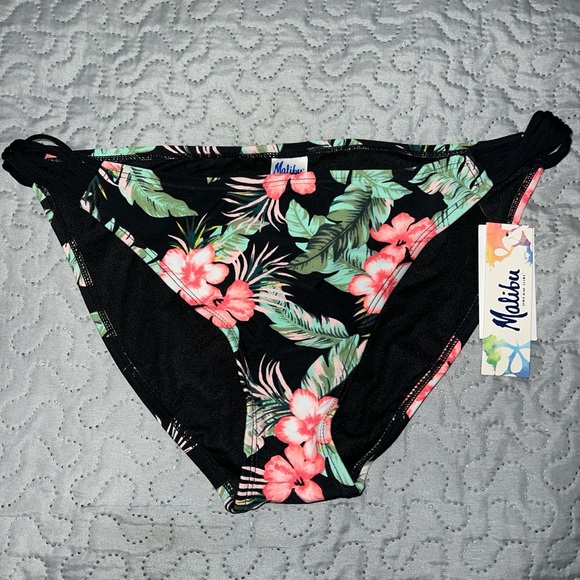 Malibu Floral Hawaiian Bikini Bottoms Swimsuit Bathing Suit summer swimwear new - Picture 5 of 7